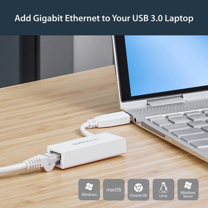 USB 3.0 TO ETHERNET ADAPTER - WHITE
