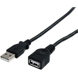 3 FT BLACK USB EXTENSION CABLE A TO A