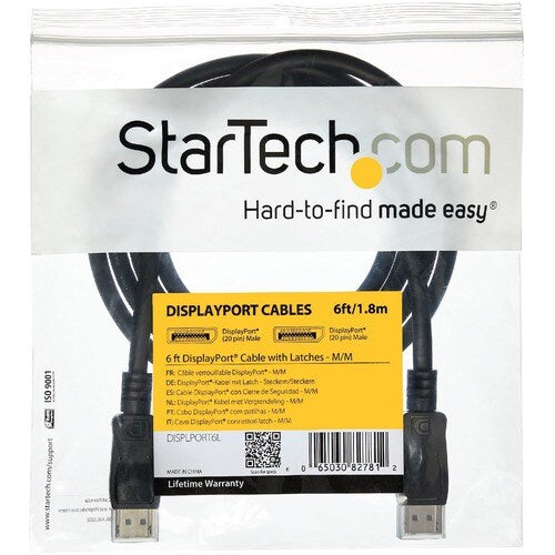 20 FT DISPLAYPORT CABLE WITH LATCHES M/M