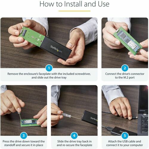 M.2 SATA ENCLOSURE - USB 3.1W/ USB C