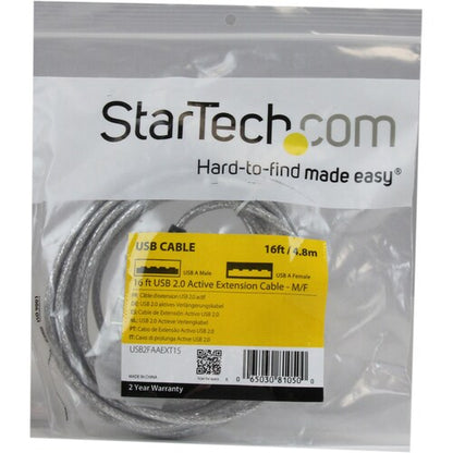 16 FT USB 2.0 ACTIVE EXTENSION CABLE M/F