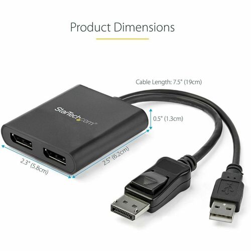 MST HUB - DISPLAYPORT TO 2X DISPLAYPORT