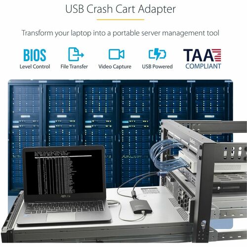 KVM PORTABLE CRASH CART W/ FILE TRANSFER