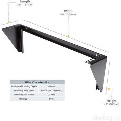 2U 19IN VERTICAL WALL MOUNT RACK BRACKET