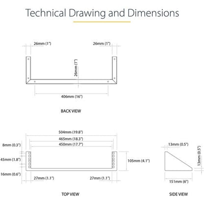 2U 19IN VERTICAL WALL MOUNT RACK BRACKET