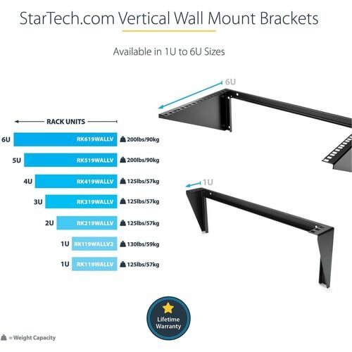 2U 19IN VERTICAL WALL MOUNT RACK BRACKET