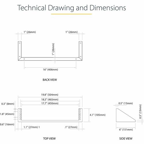 2U 19IN VERTICAL WALL MOUNT RACK BRACKET