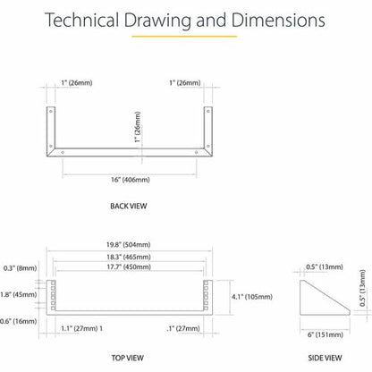 2U 19IN VERTICAL WALL MOUNT RACK BRACKET