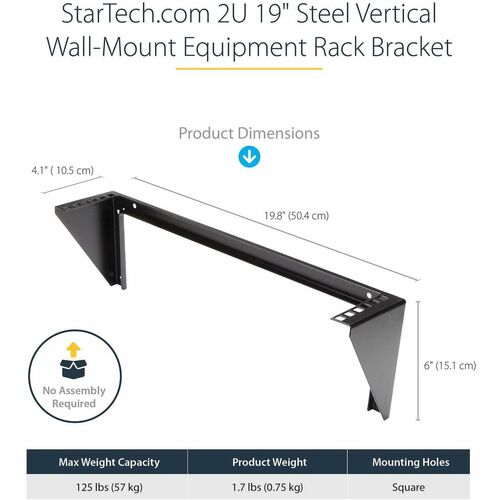 2U 19IN VERTICAL WALL MOUNT RACK BRACKET