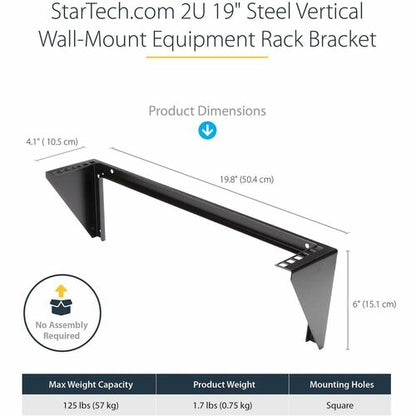 2U 19IN VERTICAL WALL MOUNT RACK BRACKET