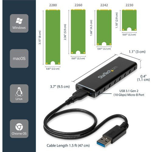 EXTERNAL USB 3.0 SATA M.2 SSD ENCLOSURE