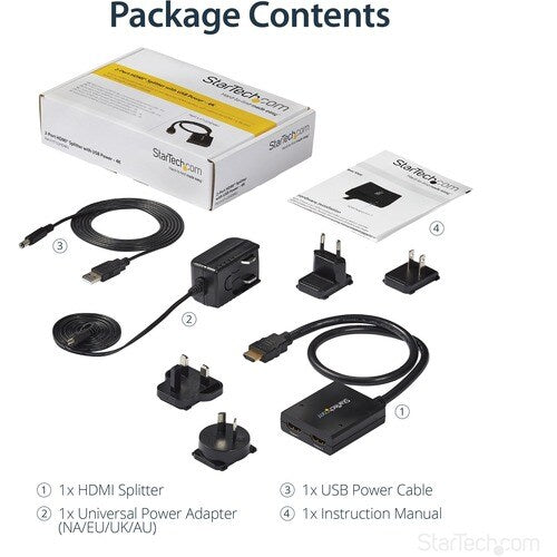 4K HDMI 2-PORT VIDEO SPLITTER - 4K 30HZ