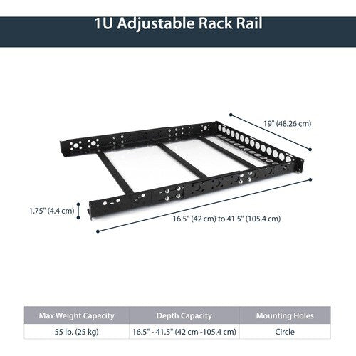 1U FIXED 19 UNIVERSAL SERVER RACK RAILS