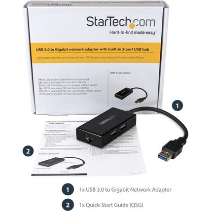 USB 3 TO GIGABIT NETWORK ADAPTER & HUB