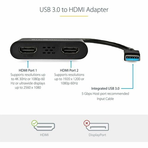 USB TO DUAL HDMI ADAPTER - 4K
