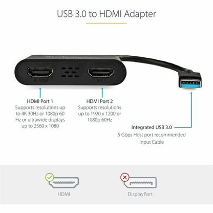 USB TO DUAL HDMI ADAPTER - 4K