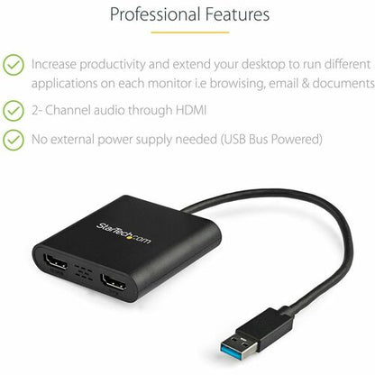 USB TO DUAL HDMI ADAPTER - 4K