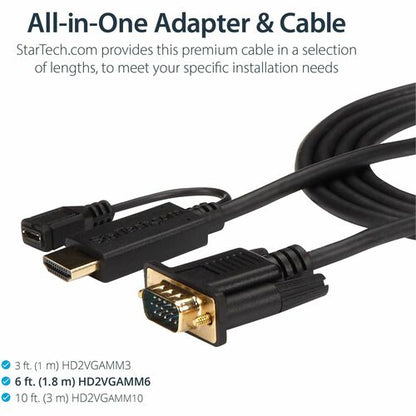 6FT HDMI TO VGA ACTIVE CONVERTER CABLE