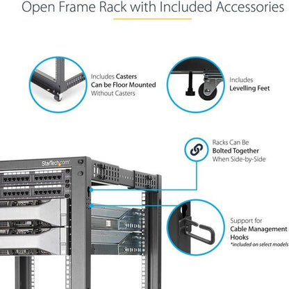 12U ADJUSTABLE DEPTH 4 POST SERVER RACK