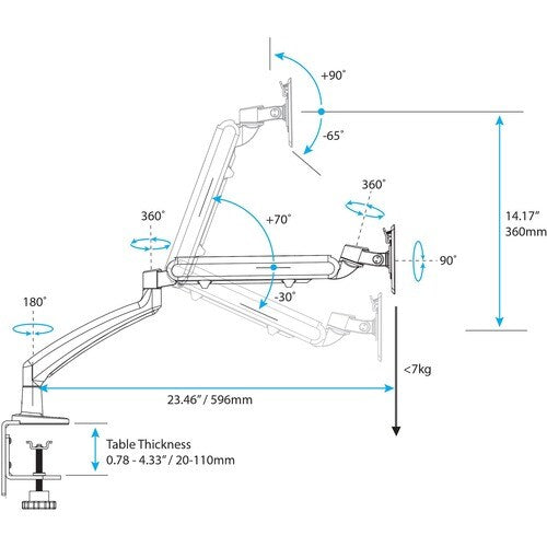 DESK MOUNT SLIM ARTICULATING MONITOR ARM