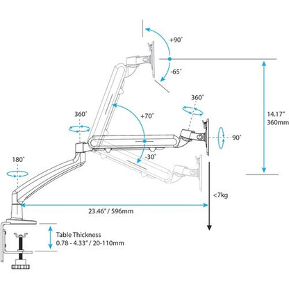 DESK MOUNT SLIM ARTICULATING MONITOR ARM