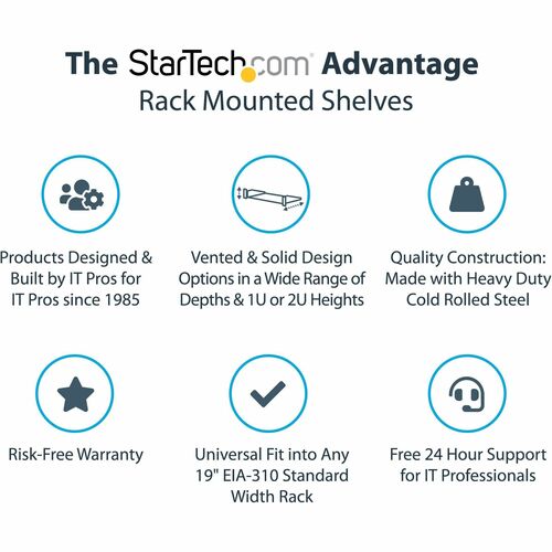 VENTED 1U RACK SHELF - 10IN DEEP