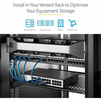 VENTED 1U RACK SHELF - 10IN DEEP