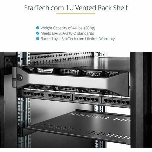 VENTED 1U RACK SHELF - 10IN DEEP