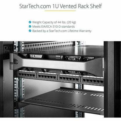 VENTED 1U RACK SHELF - 10IN DEEP