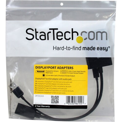 DISPLAYPORT TO VGA ADAPTER WITH AUDIO