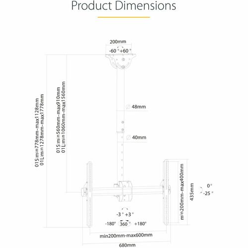 CEILING MOUNT FOR 32IN-70IN FLAT-SCREEN