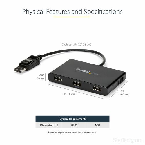 MST Hub - DisplayPort 1.2 to 3x HDMI