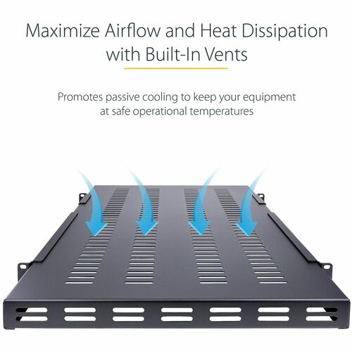 1U Adjustable Vented Rack Mount Shelf