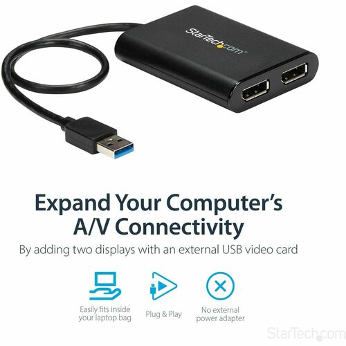 Adapter USB to Dual DisplayPort 4K 60Hz