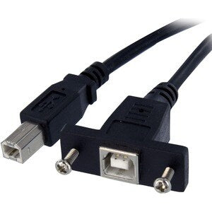 1 ft Panel Mount USB Cable B to B