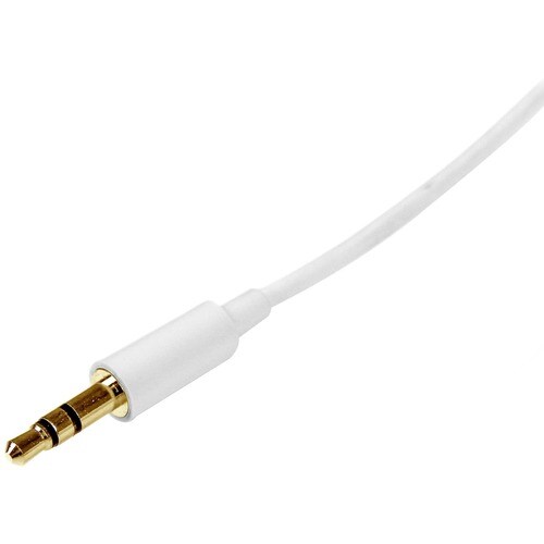 2m White Slim 3.5mm Stereo Audio Cable