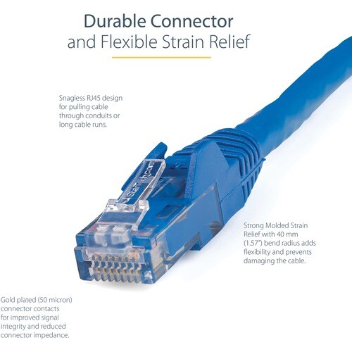 10 ft Blue Snagless Cat6 UTP Patch Cable