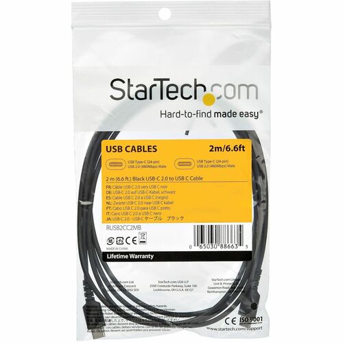 Cable - Black USB C Cable 2m