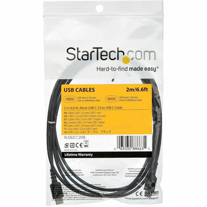 Cable - Black USB C Cable 2m