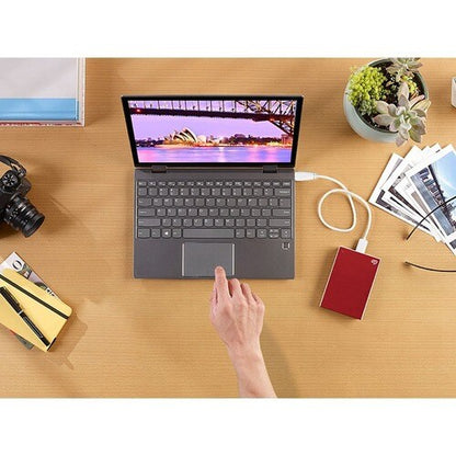 4TB ONE TOUCH PORTABLE W RESCUE-RED