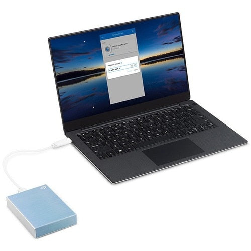 1TB ONE TOUCH PORTABLE W RESCUE-BLU