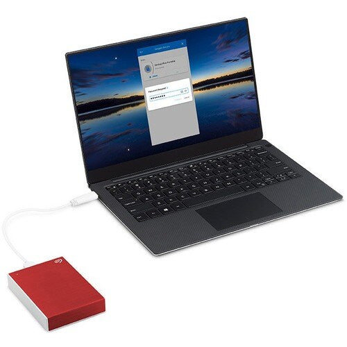 2TB ONE TOUCH PORTABLE W RESCUE-RED