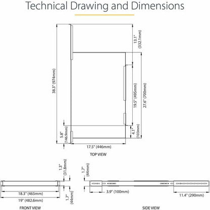 1U Adjustable Depth Rack Mount Shelf
