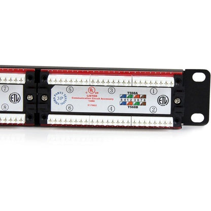 24 Port 1U Rackmount Cat6 Patch Panel