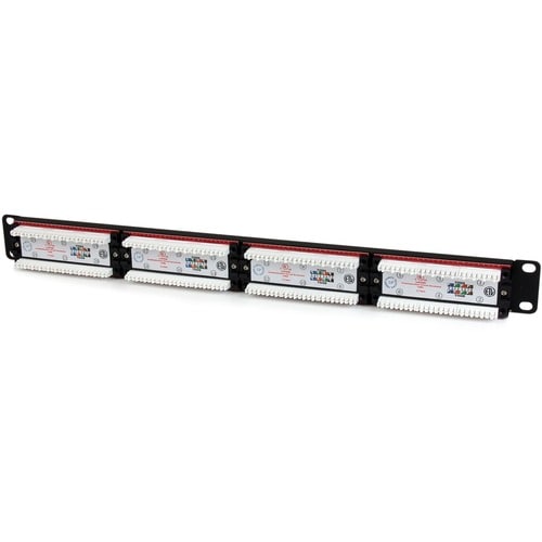 24 Port 1U Rackmount Cat6 Patch Panel