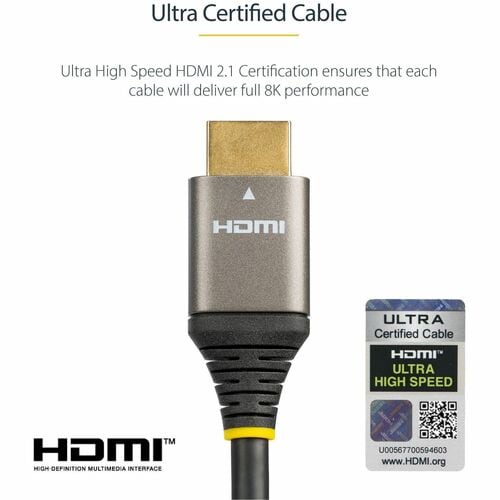 6ft 2m Certified HDMI 2.1 Cable - 8K/4K