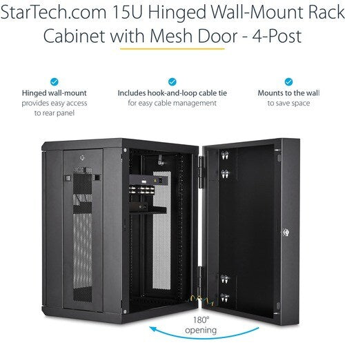 15U Wall Mount Rack Cabinet with Hinge