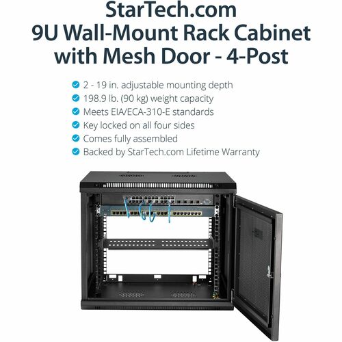 9U Wall-Mount Rack Cabinet - 20.8in Deep