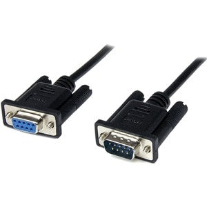 2m Black DB9 RS232 Null Modem Cable F/M