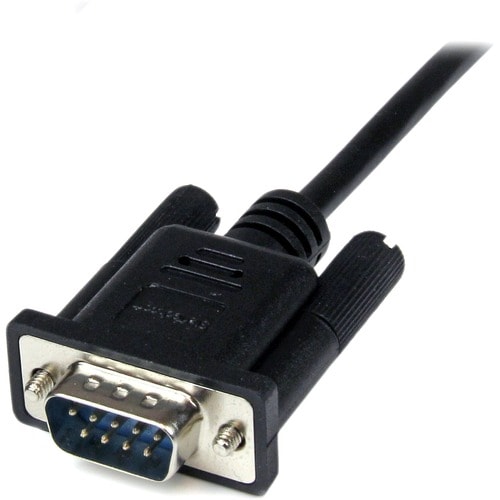 2m Black DB9 RS232 Null Modem Cable F/M